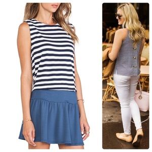 •SOFT JOIE• Aarika Striped Button Back Crop Tank